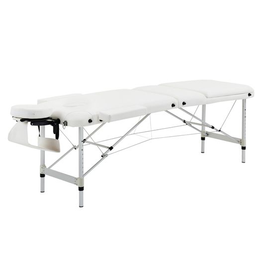 Massage Table Bed 3-Zone With Headrest Armrest Carry Bag Height-Adjustable Aluminum Massage Bed