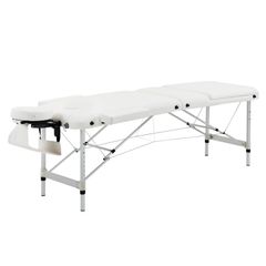 Massage Table Bed 3-Zone With Headrest Armrest Carry Bag Height-Adjustable Aluminum Massage Bed