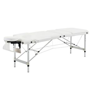 Massage Table Bed 3-Zone With Headrest Armrest Carry Bag Height-Adjustable Aluminum Massage Bed