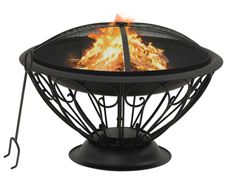Fire Pit with Poker 75 cm XXL Steel