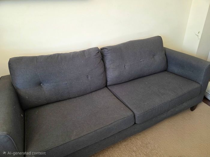 Grey fabric 2m sofa