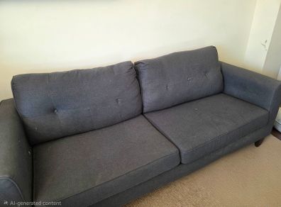 Grey fabric 2m sofa