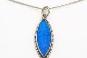 Vintage 925 Sterling Silver Real Butterfly Wing Necklace