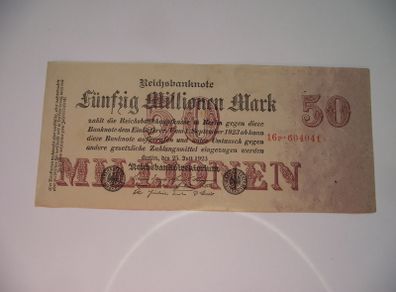 Germany. Reichsbanknote. 50 Millionen Mark (25.7.1923) Super Condition!