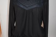 Stunning black lace embroidered blouse Select size UK12 EU40 Postage included