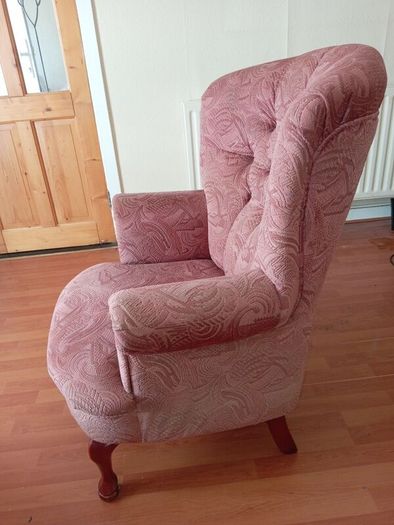 vintage chair with Queen Anne curved legs