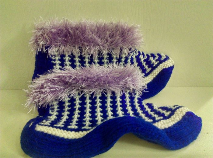 Knitted Slippers x 2