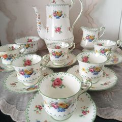 Art Deco Paragon  "Floral Cross Stitch" Coffee Set
