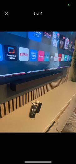 65 Samsung 4K tv and Samsung soundbar