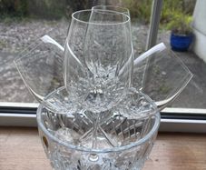 Waterford crystal seahorse bowl and glasses