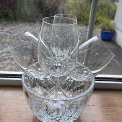 Waterford crystal seahorse bowl and glasses