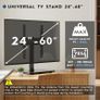 Universal TV Stand for 24 60 Inch LCD LED OLED Plasma TVs, Height Adjustable Table Top Pedestal with Bracket, 8mm Tempered Glass Base, 45kg Load, Max VESA 400x400mm, Cable Management Image 4