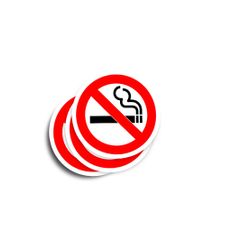 No Smoking Sign Glossy Stickers 2-Pack