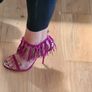 Karen Millen Pink Suede Tassel Leather Heels size 6 Image 3