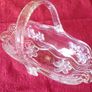 Vintage Original Waltherglas Germany 10 Inch Long Art Deco Glass Basket Image 3