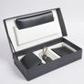 4 Pieces Set Of Leather Gift Box, Black Leather Image 2