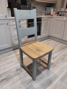 Solid wood grey dining chairs
