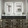 Black Bathroom Mirror with Led Lights 50x70cm, Antifog Wall Vanity Mirror Black Frame Image 4