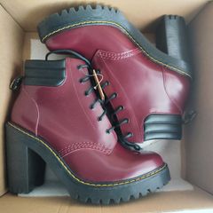 Dr Martens Persephone cherry red chunky heel platform boots UK8 EU42 US10