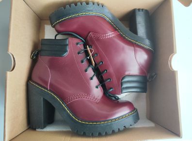 Dr Martens Persephone cherry red chunky heel platform boots UK8 EU42 US10