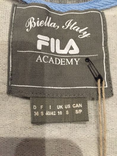 BNWT Grey Fila V Neck Sweatshirt Size 10 (Small)