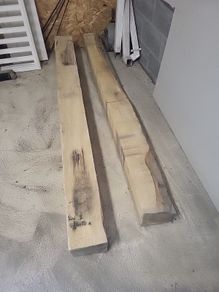 2 ash timber beams