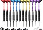 SALE | Steel tip Darts set 22/28g With Aluminium Shafts(4 Colors)+16 Protectors and Flights+Sharpener+Tool,12 Packs(4 Sets) for 4 Beginners