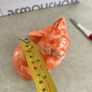 Galle Style Cat in Scarlet  Orangey /Red and Gold Reproduction of 1880s Original Emile Galle Tribute Likely German Image 4