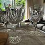 Four vintage Lismore pattern white wine glasses Image 3