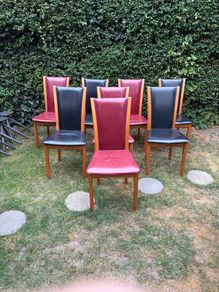 Set of 8 genuine Skovby Model 101 dining chairs, made in Denmark.