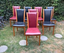 Set of 8 genuine Skovby Model 101 dining chairs, made in Denmark.