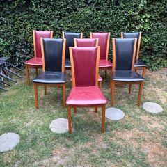 Set of 8 genuine Skovby Model 101 dining chairs, made in Denmark.
