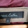 Taupe Leather Biker Jacket Image 3