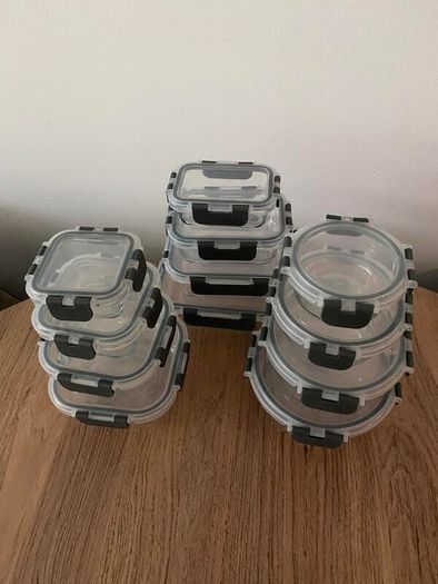 Glass Food Storage Containers Set (12 Pcs)