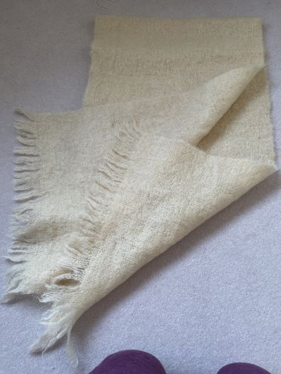 Wide mohair wool scarf