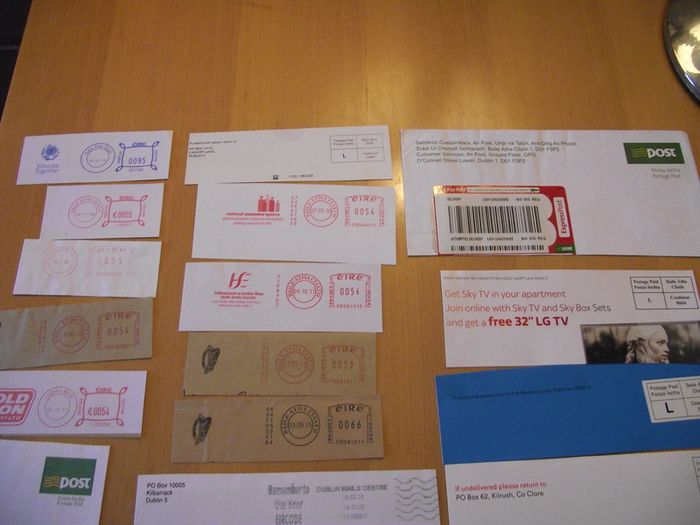 Big lot of cut pieces with Irish postmarks