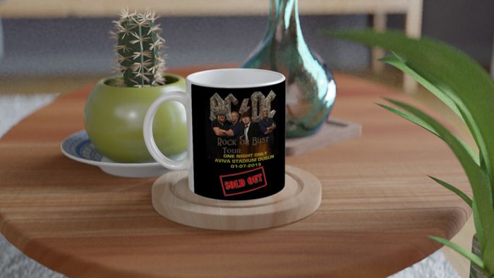 Ac/dc Aviva Stadium Dublin 2015 Commemorative White 11oz Ceramic Mug