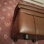 Brown Leather Style Pouffe Footstool Image 5