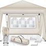 Gazebo 3 x 3 m Waterproof Pop-Up Folding Gazebo Height Adjustable Garden Tent UV Protection 50+ Party Tent with Bag for Garden  2 Side Panels) Image 2