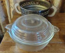 Vintage Casserole Dish and Stand.