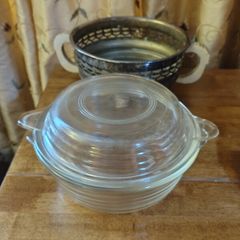 Vintage Casserole Dish and Stand.