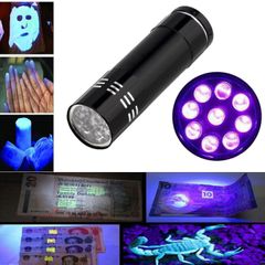 9 LED Torch UV Light Ultra Violet Blacklight LEDS Pocket Flashlight Mini Torch