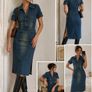 Vintage Vero Moda Army Style Denim Dress Image 2