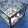 Vintage Hand Painted Waterside Flowers R Stained Glass Mirror Box Image 2