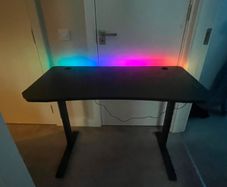 XRocker Gaming Desk with RGB LED Lighting in Black