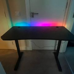 XRocker Gaming Desk with RGB LED Lighting in Black