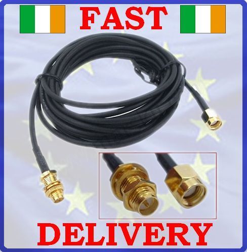 New 9m Wifi RP-SMA Antenna Extension Cable Lead Router D-Link Netgear Wi-fi #270