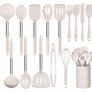Kitchen Utensil Set, 15pcs Silicone Cooking Kitchen Utensils Set, Cooking Tools Turner Tongs Spatula Spoon for Nonstick Heat Resistant Cookware (MULTIPLE COLOURS) Image 2
