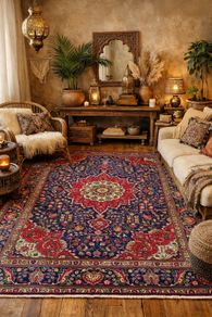 Stunning XL Persian Tabriz Hand Knotted Carpet Rug