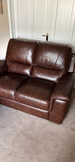 Leather Sofa - brown 2 seater